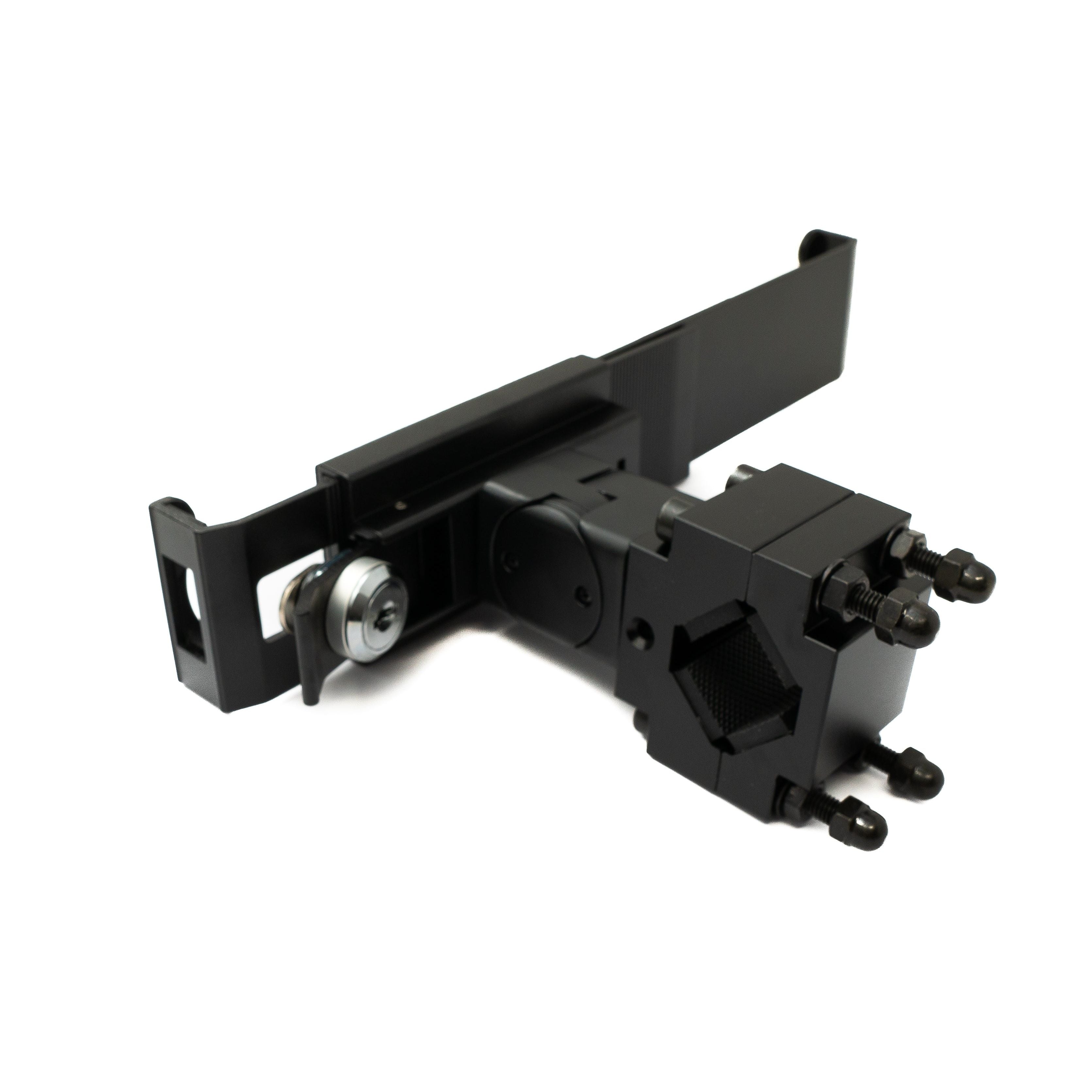 Stangenhalterung Mit Schloss Befestigung Schwarz Verstellbarer Winkel Für Tablets 9 Bis 13 Zoll