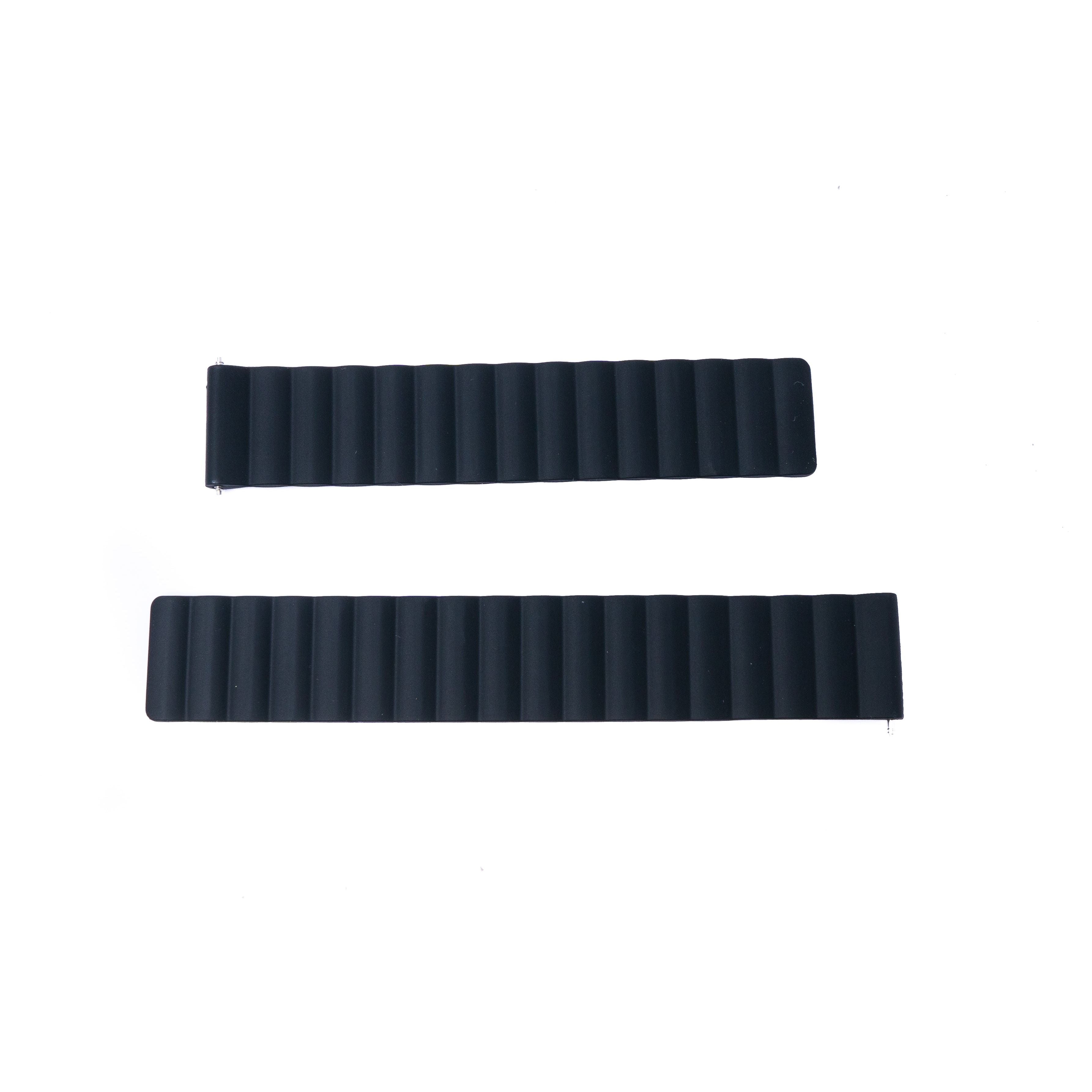 System-S Silikon Armband Schwarz 20 mm Magnetverschluss Flexibles Armband Für Amazfit Smartwatches