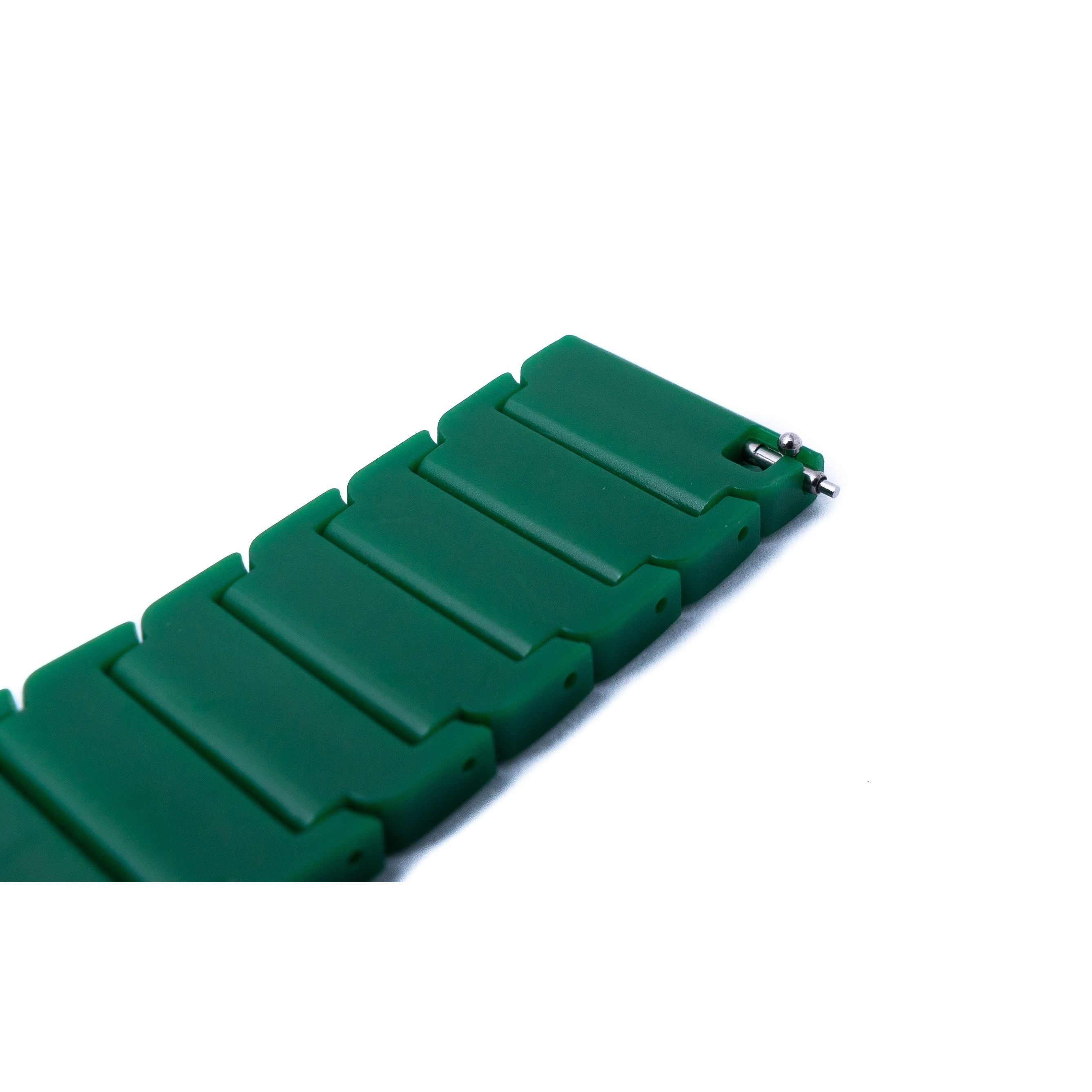 Flexibles Armband 20 Mm Polycarbonat Grün Mit Butterfly-Faltschließe Für Smartwatches