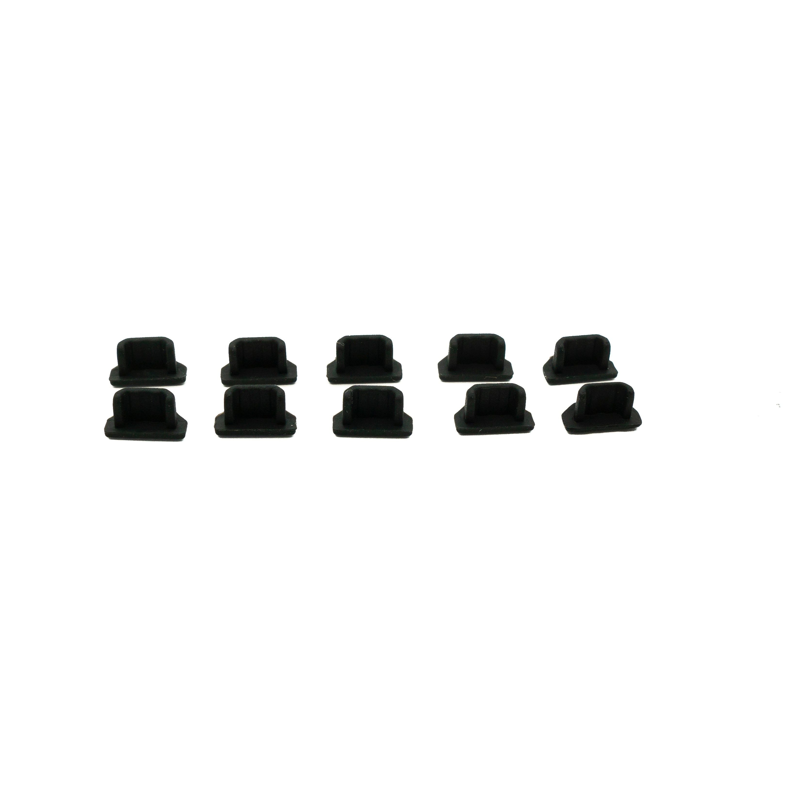 SYSTEM-S 10x USB Micro B Port Abdeckung Silikon Anti Staub Schutz 7 x 2 mm Stecker in Schwarz