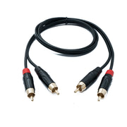 System-S Audio Cinch RCA Kabel Schwarz 100 cm 2polig Stecker Zu Stecker Klaren Klang