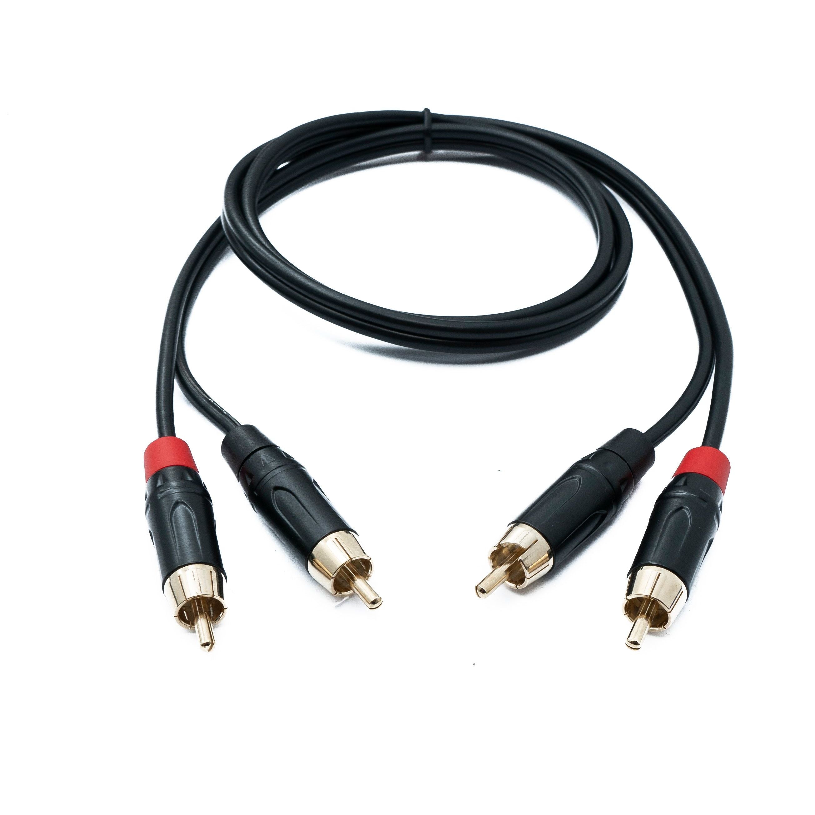 System-S Audio Cinch RCA Kabel Schwarz 100 cm 2polig Stecker Zu Stecker Klaren Klang