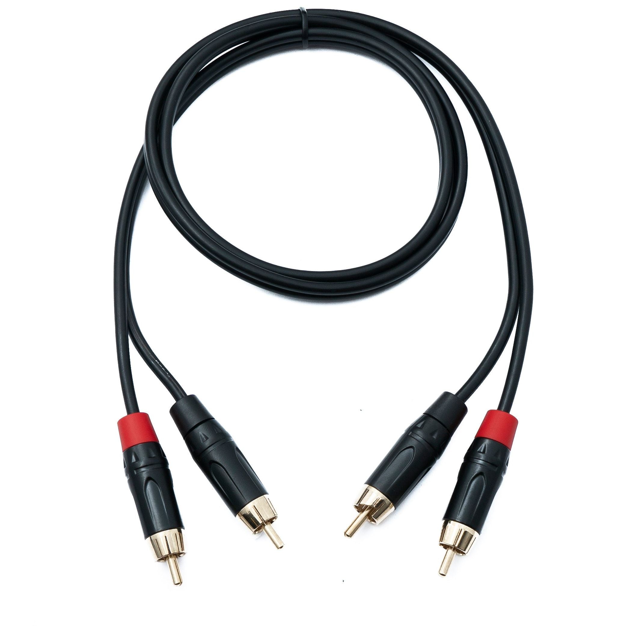 System-S Audio Cinch RCA Kabel Schwarz 100 cm 2polig Stecker Zu Stecker Klaren Klang