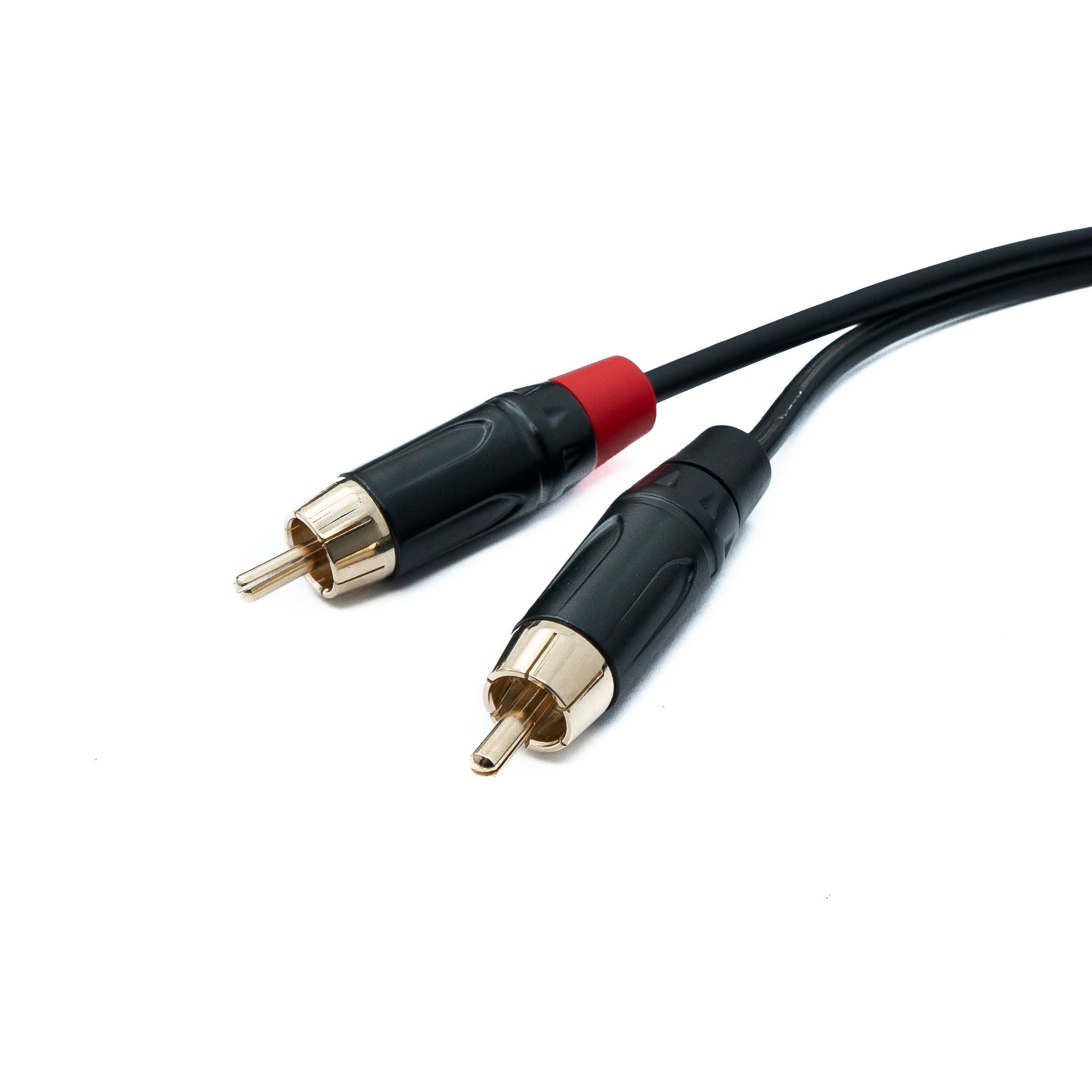 System-S Audio Cinch RCA Kabel Schwarz 100 cm 2polig Stecker Zu Stecker Klaren Klang