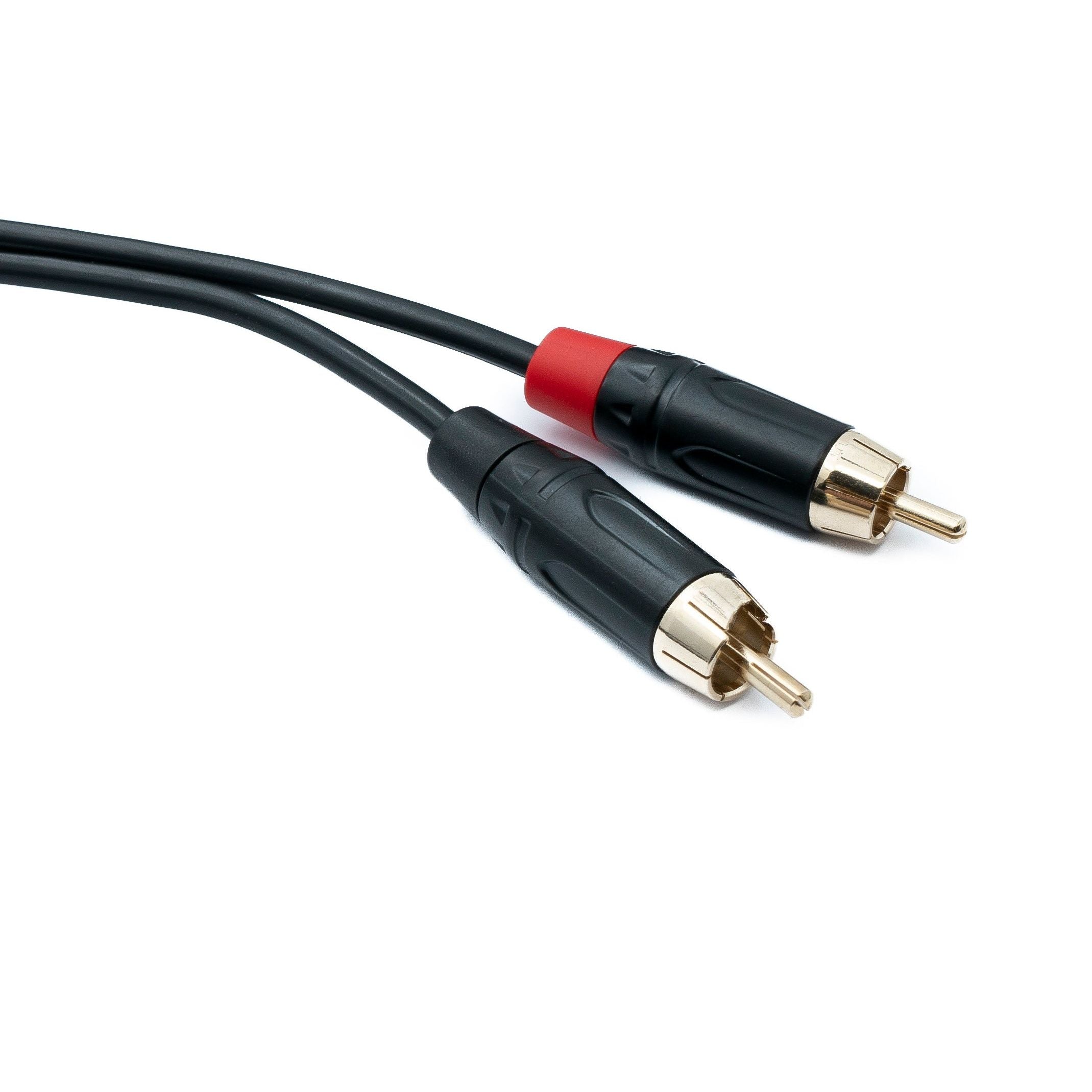 System-S Audio Cinch RCA Kabel Schwarz 100 cm 2polig Stecker Zu Stecker Klaren Klang