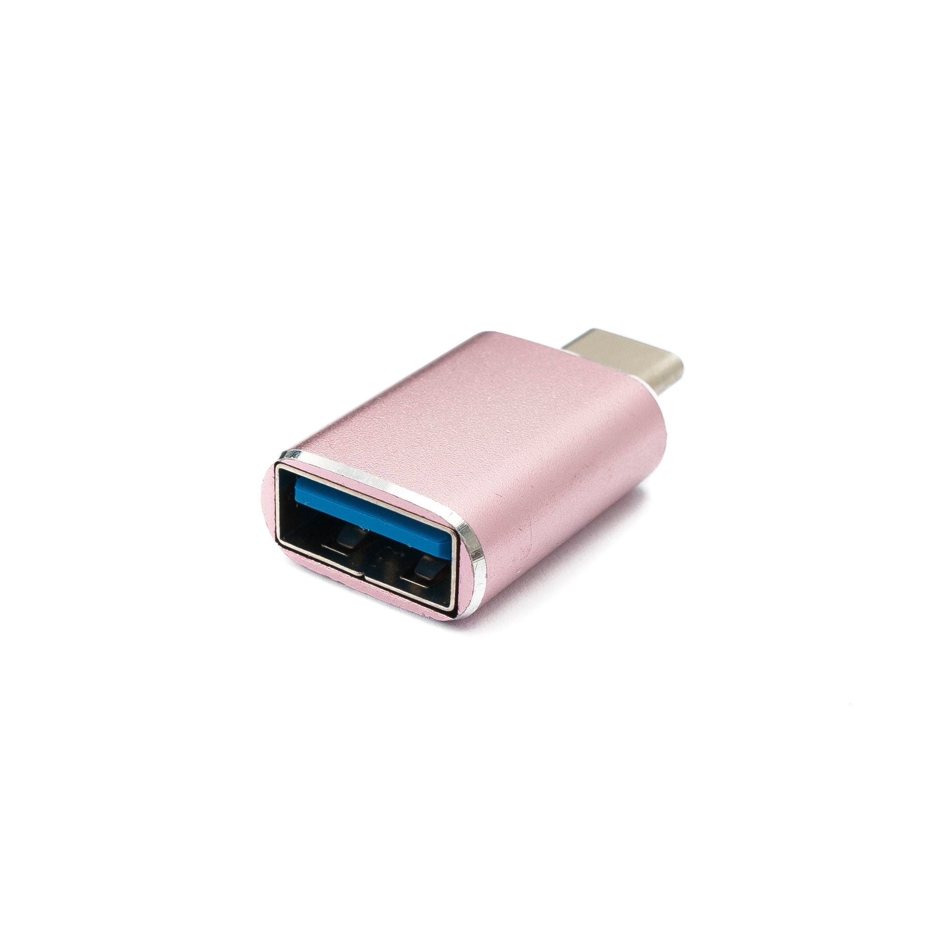 SYSTEM-S USB C Adapter Pink USB 3.1 Typ C Stecker Zu USB A Buchse 5 Gigabit Pro Sekunde 100 W