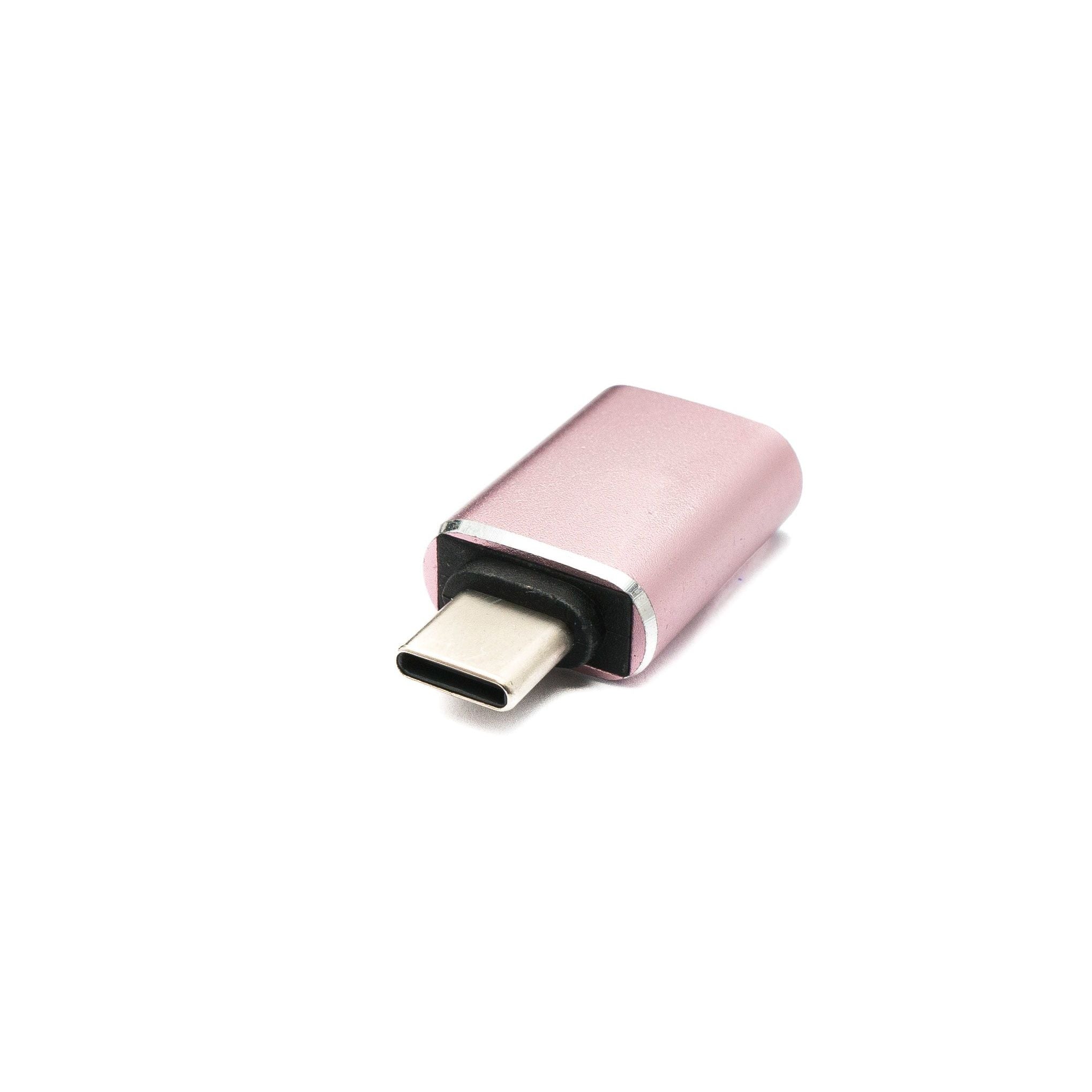 SYSTEM-S USB C Adapter Pink USB 3.1 Typ C Stecker Zu USB A Buchse 5 Gigabit Pro Sekunde 100 W