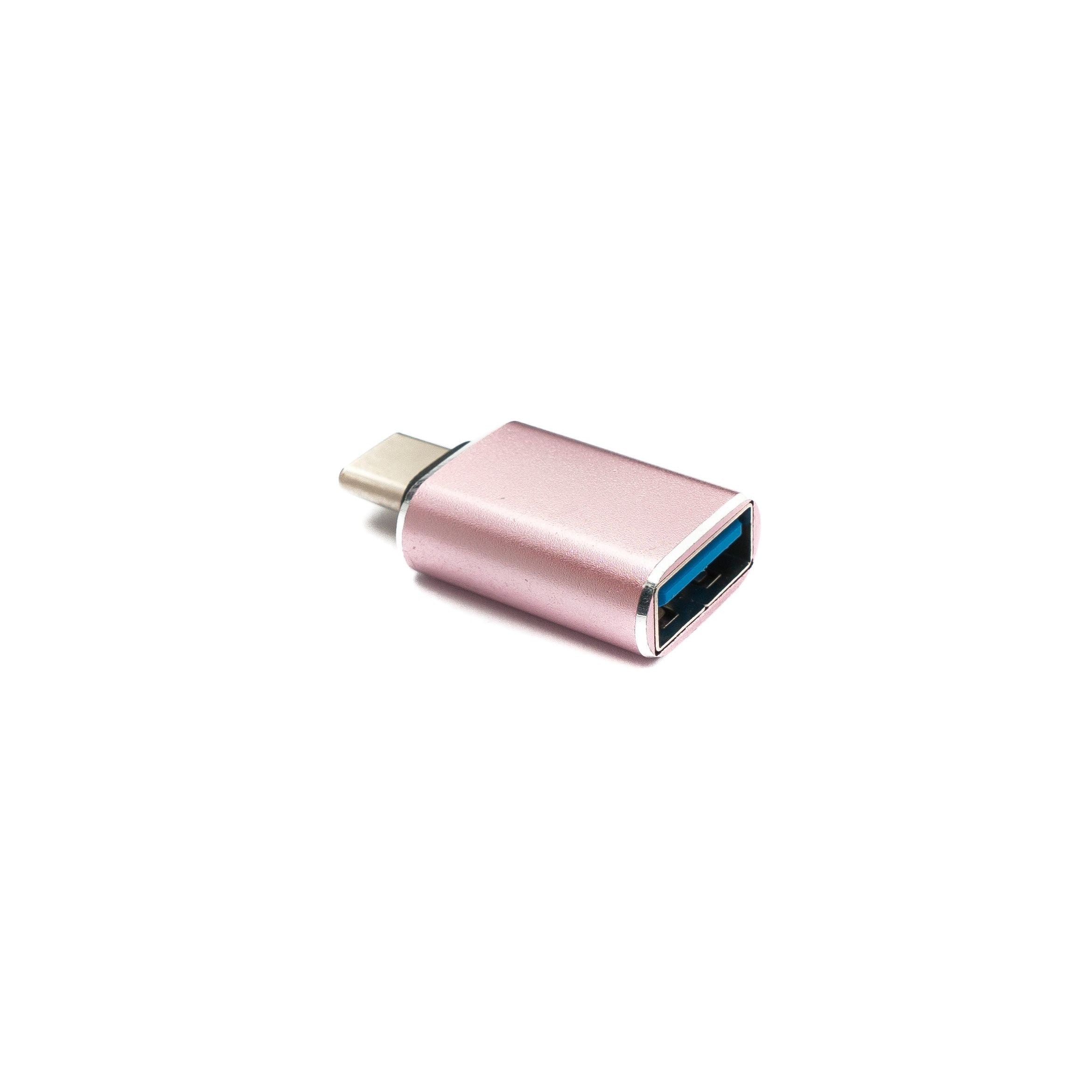 SYSTEM-S USB C Adapter Pink USB 3.1 Typ C Stecker Zu USB A Buchse 5 Gigabit Pro Sekunde 100 W