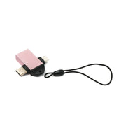 USB Y Adapter Mit Typ C Und Micro B Auf USB A 3.0 Buchse Pink Schlaufe Hochwertiges Gehäuse