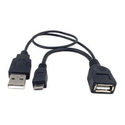 Systemhaus Zakaria 2 In 1 OTG USB A zu Micro USB Kabel 30 cm Datentransfer Vielseitige Nutzung