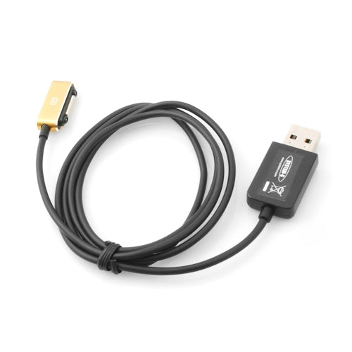 System-S Magnet USB Kabel Mit LED Anzeige Gold Für Sony Xperia Z1 Z2 Compact Ladekabel