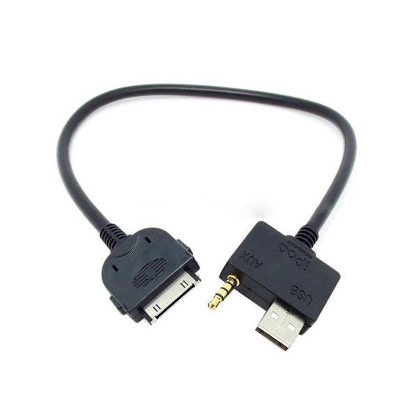 KFZ USB Und 3.5mm Klinke Adapterkabel Für iPhone iPod 30Pin Hyundai Kia MDI 25cm
