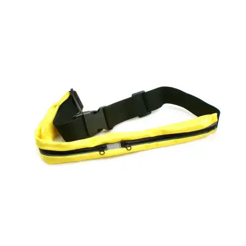 System-S Spritzwassergeschützte Tasche Sport Gürtel 2 Kammern Taillen Brustgurt Hüftgurt mit Reflektor für Smartphone Mp3-Spieler und andere Gegenstände (Schwarz/Gelb)
