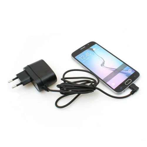 System-S Micro USB 2.0 Netzteil 90 Grad gewinkelt Winkelstecker (links/male) Ladekabel Reiseladegerät 1,5 m (Eurostecker Typ C)