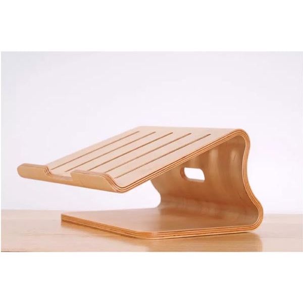 SAMDI Echtholz Universal Notebookständer Laptop Netbook Ständer Halter Holz Ergonomisch in beige