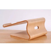 SAMDI Echtholz Universal Notebookständer Laptop Netbook Ständer Halter Holz Ergonomisch in beige