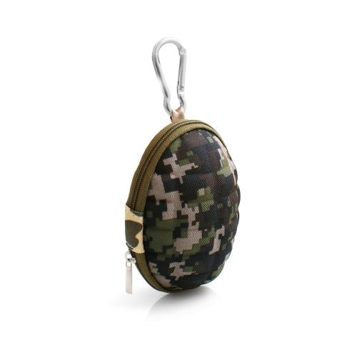 System S Kopfhörer Schutztasche Camouflage Grün Pixel Hard Case Stoßfestes Etui Mit Karabiner