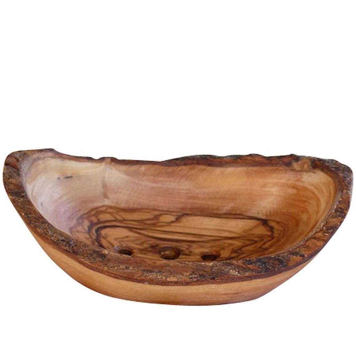 Seifenschale oval rustikal - ca. 12 – 14 cm - aus Olivenholz
