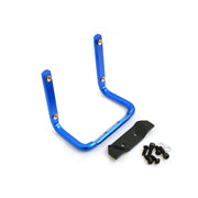 Blaues Doppel Trinkflaschenhalterung Am Fahrradsattel Mit Montagesatz Und Befestigung