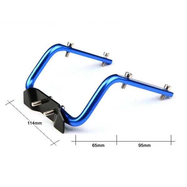 Blaues Doppel Trinkflaschenhalterung Am Fahrradsattel Mit Montagesatz Und Befestigung
