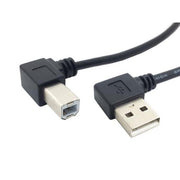 SYSTEM-S USB A Zu USB B Kabel 90 Grad Gewinkelt 22 cm Ideal Für Drucker Und Geräte