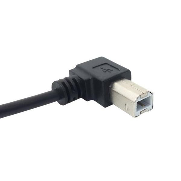 SYSTEM-S USB A Zu USB B Kabel 90 Grad Gewinkelt 22 cm Ideal Für Drucker Und Geräte