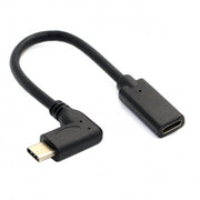 USB C Verlängerungskabel 90 Grad Rechtswinkel Weiblich Zu Männlich USB 3.1 Type C Gen 2 20 cm