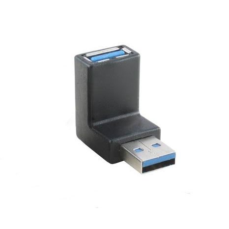 System-S 90° grad Winkel USB A 3.0 Adapter USB A (male) auf USB A (female) Winkelstecker Kabel