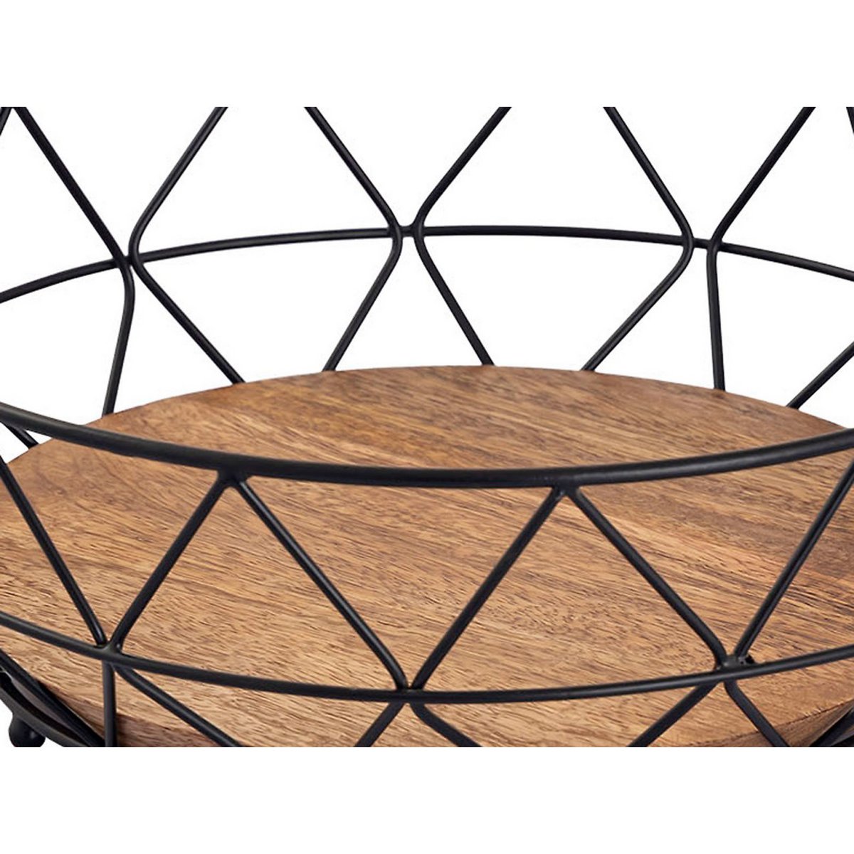 Obstschale - Metall Brotkorb - rund ø 28 cm H 10 cm - Obstkorb Metall schwarz