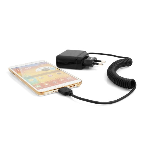 Systemhaus Zakaria USB Ladegerät 2A Micro USB 3.0 Netzteil Mit Spiral Kabel Reiseadapter 1,5 m