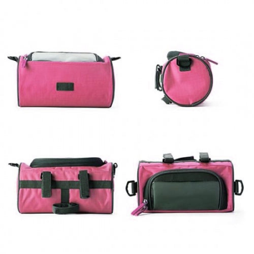 SYSTEM-S 2in1 Lenkertasche Fahrradhalterung Fahrradtasche Schultertasche Schutzhülle für 4,8 Zoll inch Geräte Smartphones in Pink