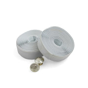 SYSTEM-S 2er Set Lenkradband Lenkerband Lenker Band Rennrad mit 2 Endstopfen in Weiß Carbonlook