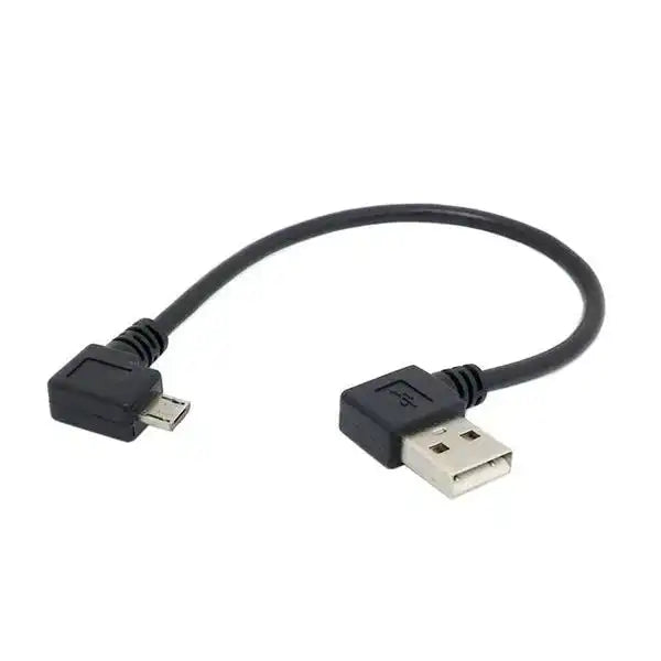 SYSTEM-S Micro USB Kabel 25 cm 90° grad rechts Winkelstecker zu USB 2.0 Typ A