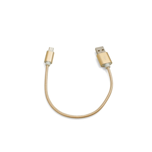 SYSTEM-S Micro USB Zu USB-A Kabel Adapter Nylon Geflochten Gold 25cm - Schnelles Laden Und Zuverlässige Datenübertragung