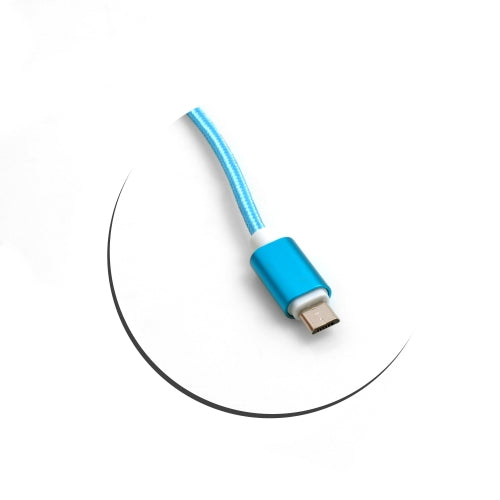 SystemS Micro USB Kabel Zu USB A 2.0 Adapter 25 cm Nylon Geflochten Blau Datenübertragung Und Laden