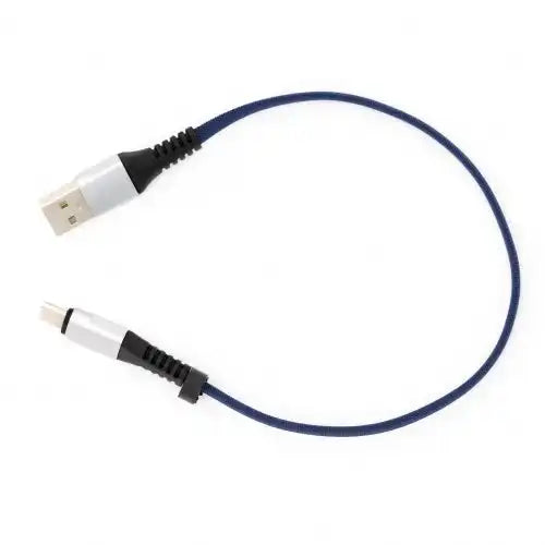 System-S USB Typ C 3.1 Kabel auf USB Typ A 2.0 90° Grad gewinkelt in Blau 29 cm