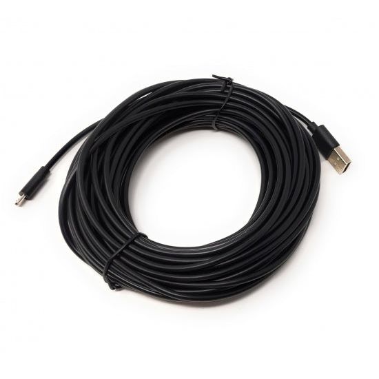 SYSTEM-S USB 2.0 Kabel 13 m Micro B Stecker zu Typ A Stecker in Schwarz