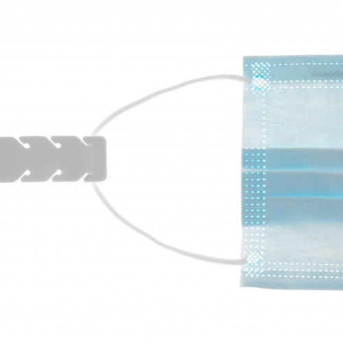 SYSTEM-S Maskenband 10 x Silikon  Gummiband Maskenverlängerung  mit Einstellschnallen in Weiß