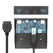 USB Hub Panelmontage 2x USB A 3.0 Und 2x USB C 3.1 Für Motherboard 20 Poliges Anschlusskabel