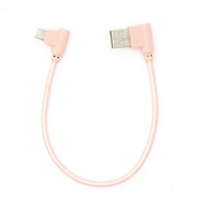 System-S Micro USB Kabel Beidseitig 90 Grad Rechts Gewinkelt USB Typ A Zu Micro USB B 20 cm Rose