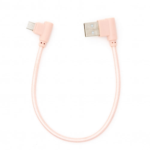 System-S Micro USB Kabel Beidseitig 90 Grad Rechts Gewinkelt USB Typ A Zu Micro USB B 20 cm Rose