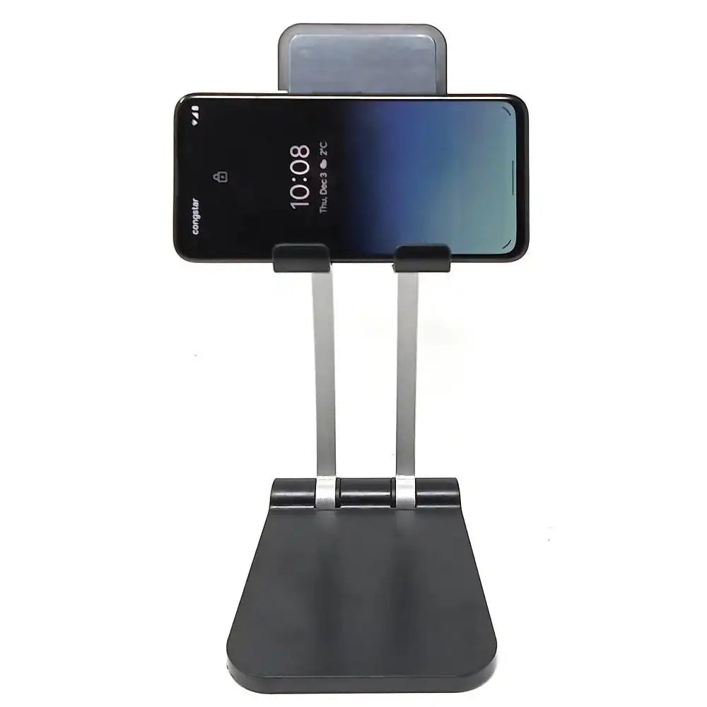 Ausklappbare Metall Standhalterung Schwarz Für Smartphone Mit Drei Gelenken Und Ladefunktion