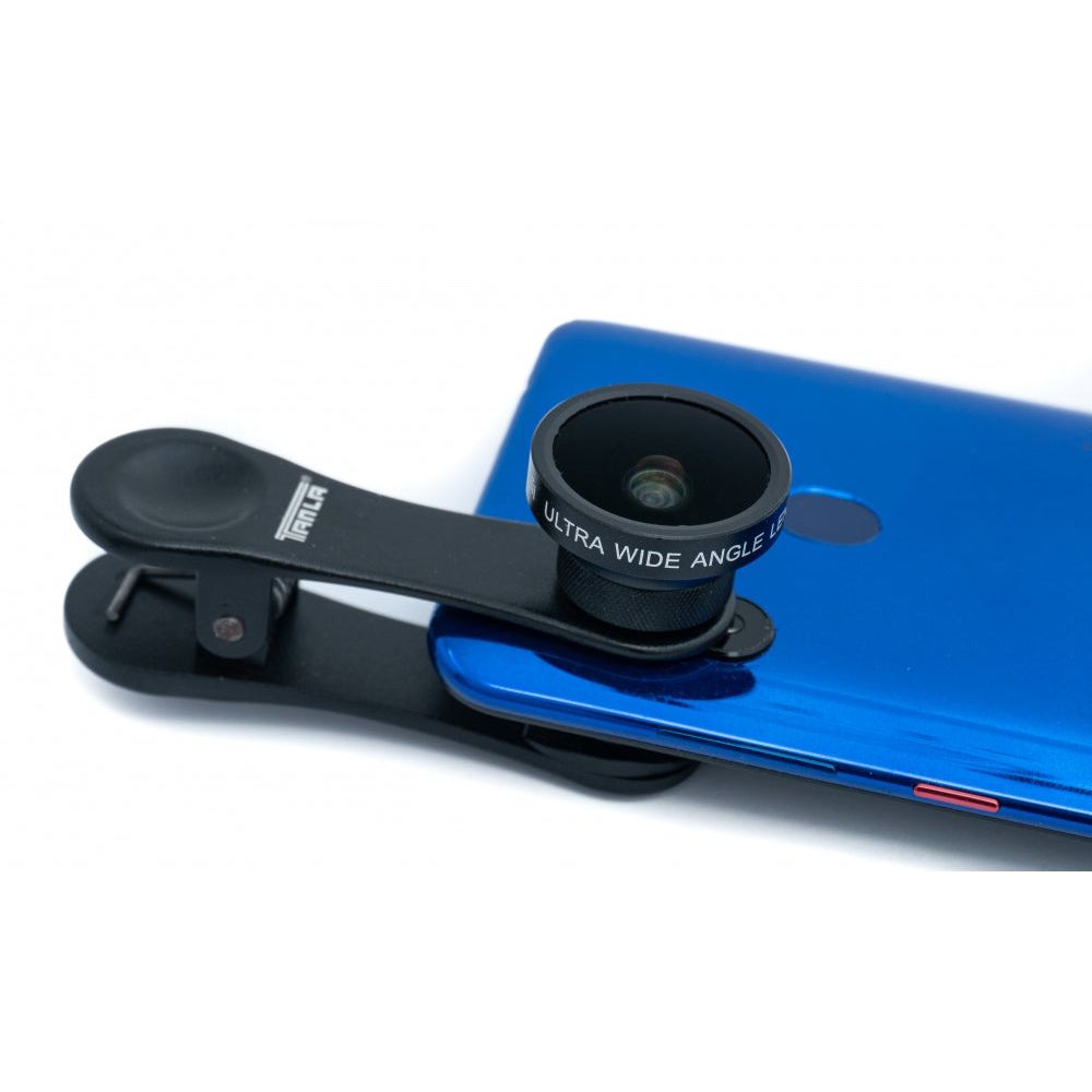 Weitwinkel Und Makro Linse Für Smartphones Mit Clip Und Schutztasche In Schwarz Hochwertig