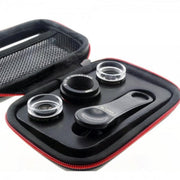 SYSTEM-S Makro Linse 3er Set Mit Clip Und Schutztasche Schwarz Für Smartphone Einfache Nahaufnahmen