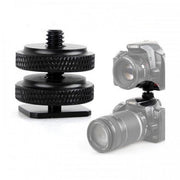 SYSTEM-S Blitzschuh Adapter mit 1/4" Gewinde aus Metall in Schwarz für Kamera