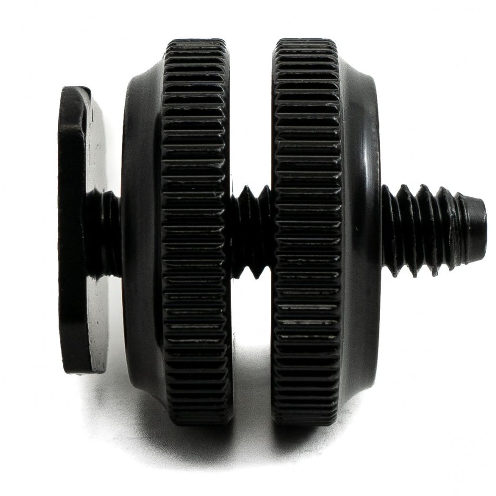 SYSTEM-S Blitzschuh Adapter mit 1/4" Gewinde aus Metall in Schwarz für Kamera