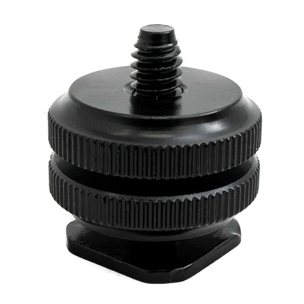 SYSTEM-S Blitzschuh Adapter mit 1/4" Gewinde aus Metall in Schwarz für Kamera