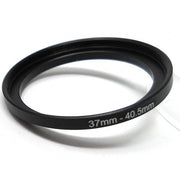 SYSTEM-S Objektiv Adapter 37 mm Gewinde zu 40,55 mm Step Up Ring in Schwarz für Filter