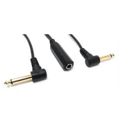 Audio Y Kabel 22 Cm 6,35 Mm Stereo Adapter Schwarz Mit 2x Klinke Stecker Zu Buchse
