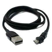 SYSTEM-S USB 2.0 Kabel 1 m Micro Stecker zu 2.0 A Buchse 180° Winkel in Schwarz